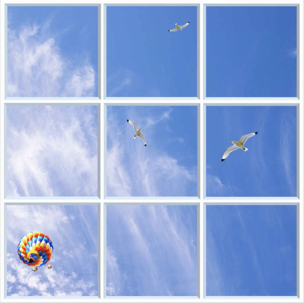 Skytak LED-belysning 60x60cm med himmelsmotiv - Bild 8