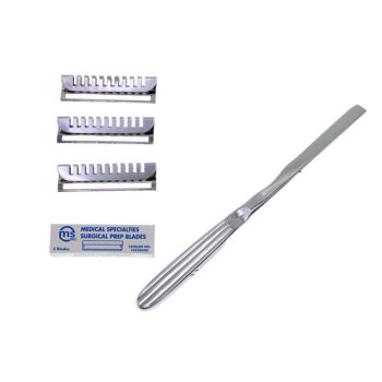 Dermatomkniv Goulian 18cm med 3 mallar och 5 blad