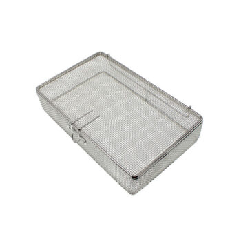 Korg trådkorg sterilisation finmaskig med lock 280x170x60mm